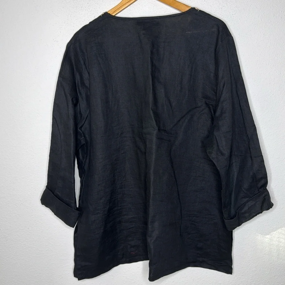 Saint Tropez west plus size 2X embroidered 10% linen dashiki NWOT - Picture 2 of 3